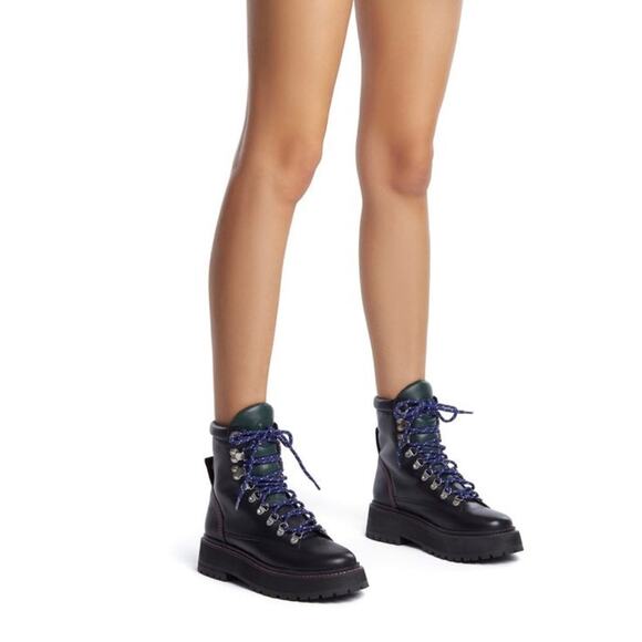 Larroude Jordan Low Leather Combat Boots Size 10 - Picture 14 of 14